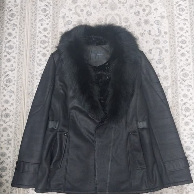 Olivia Lauren 블랙 여우 퍼 코트 90