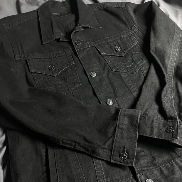 트루릴리전 블랙 데님 자켓 XL