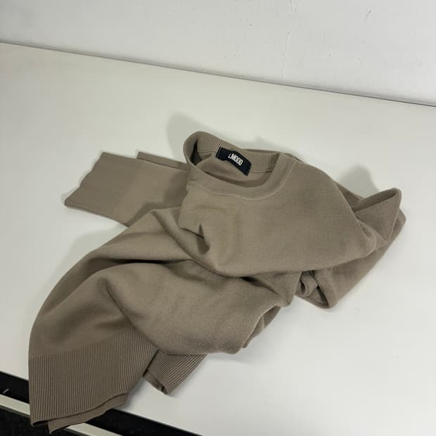 L 엘무드 베이지 루즈오버핏 라운드니트