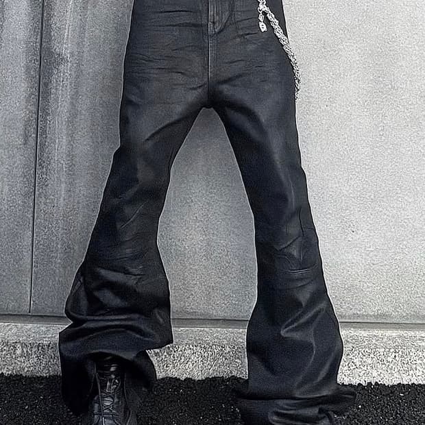 릭오웬스맛 코팅 플레어진 34