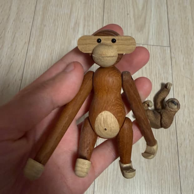 우드 원목 원숭이 목각 나무 인형 장식품