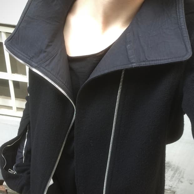 릭오웬스 15FW 스핑크스 튜브웨이 하이넥 코트