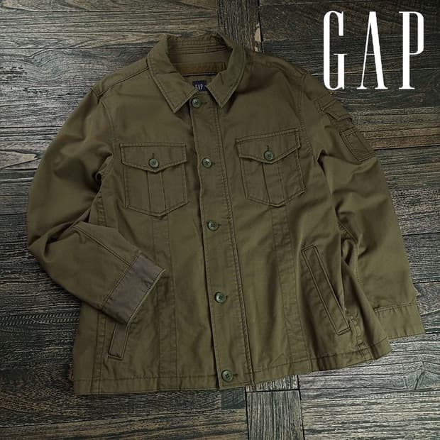 [갭] 빈티지 가공 코튼 트러커 자켓 카키 M19858