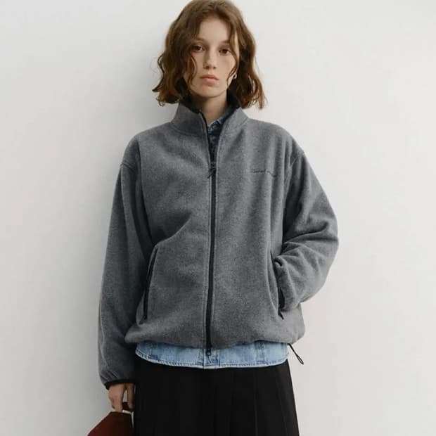 던스트 UNISEX ZIP-UP 플리스 차콜 그레이