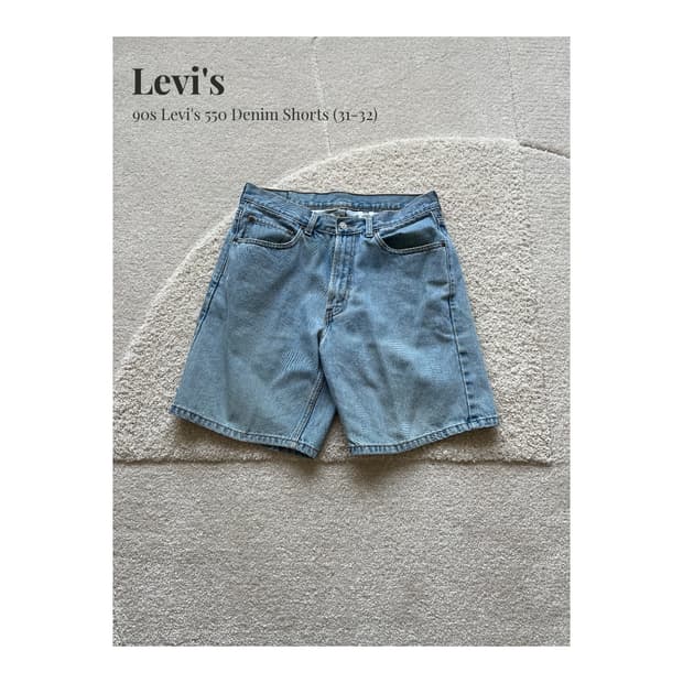 90s Levi's 550 데님 쇼츠 (31-32)