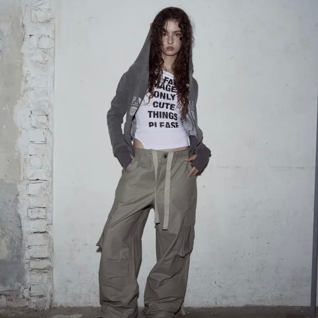 Jade High-Neck Hoodie Zip-Up (Washed Cha