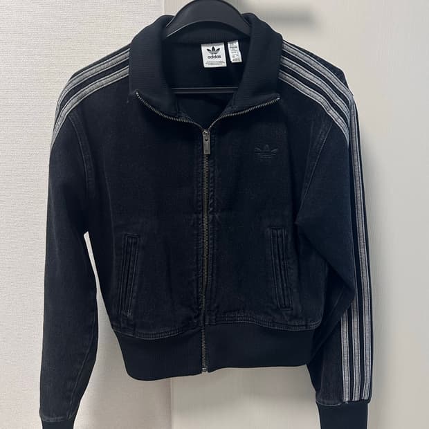 아디다스 데님 트랙탑 크롭 xs