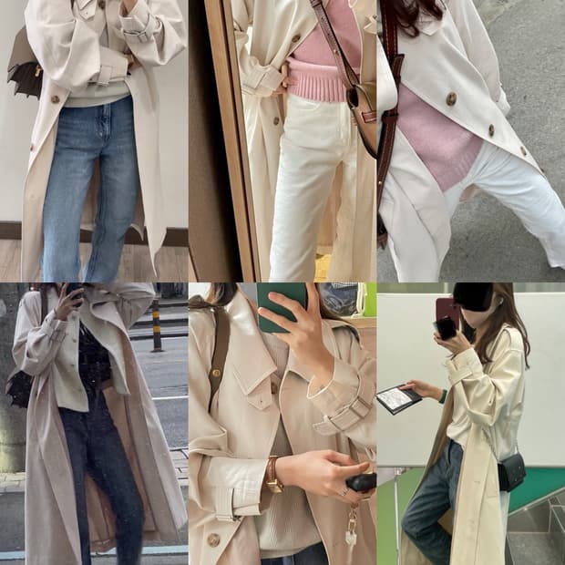 마론에디션 트렌치 코트 크림베이지