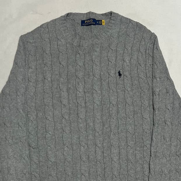 M 폴로랄프로렌 그레이 케이블 니트