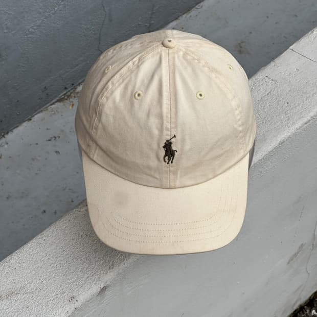 [M] 90s 폴로 랄프로렌 아이보리 볼캡 모자