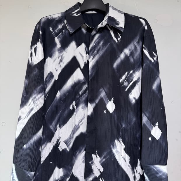 [ZARA] 자라 플리티드 이펙트 프린트 오버셔츠