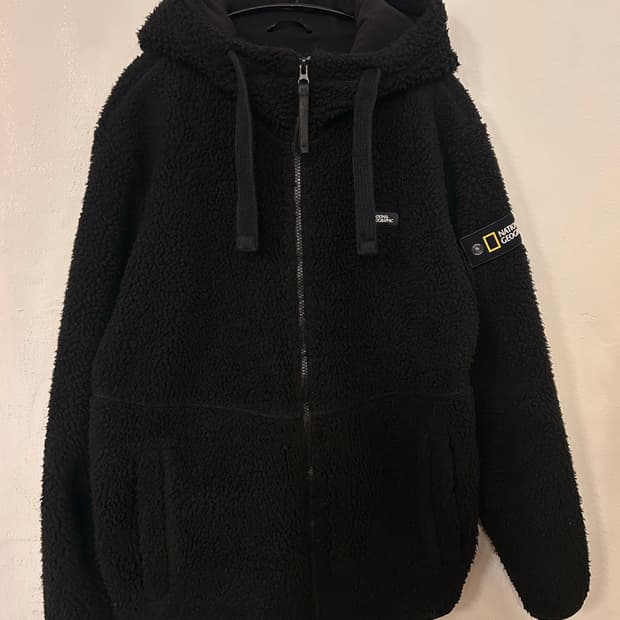 내셔널지오그래픽 뽀글이 후드집업 M