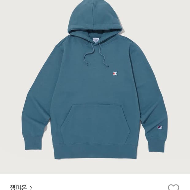 챔피온 C로고 후드 티셔츠 Turquoise Blue