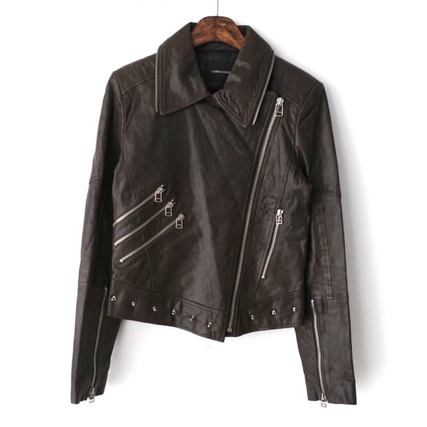 codes combine) zipper sheepskin leather