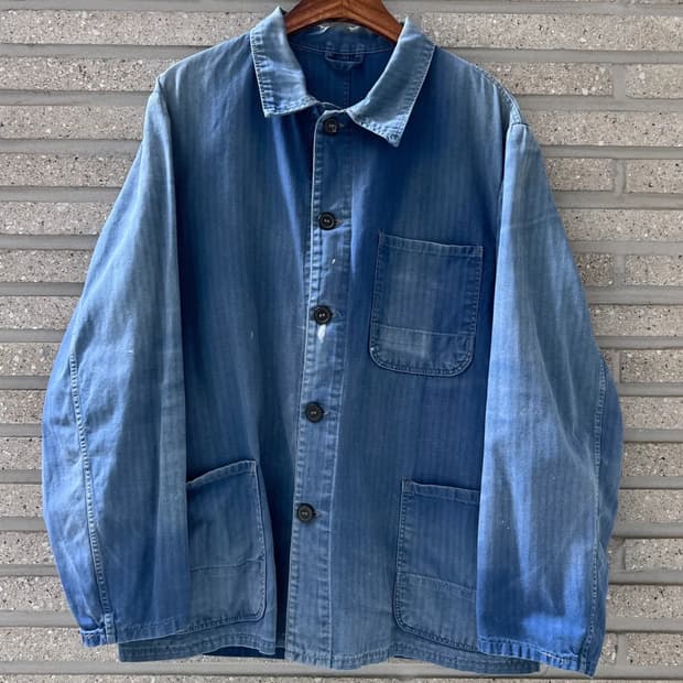 [L]90's 빈티지 페이딩 HBT 프렌치 워크자켓