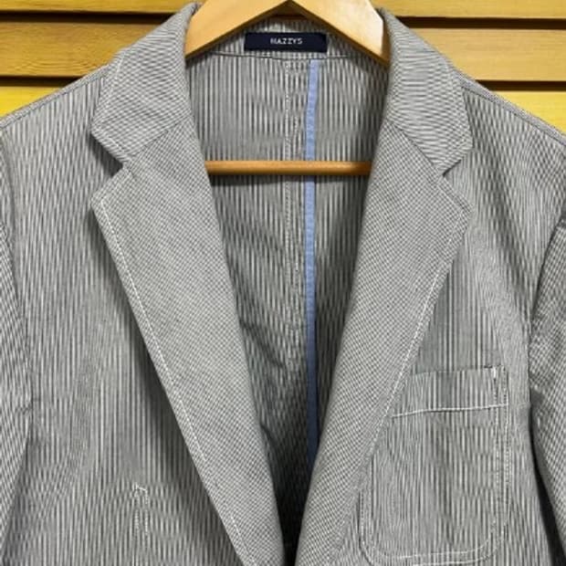 헤지스 남성 잔스트라이프코튼자켓 95