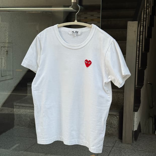 꼼데가르송 반팔 티셔츠 화이트 L