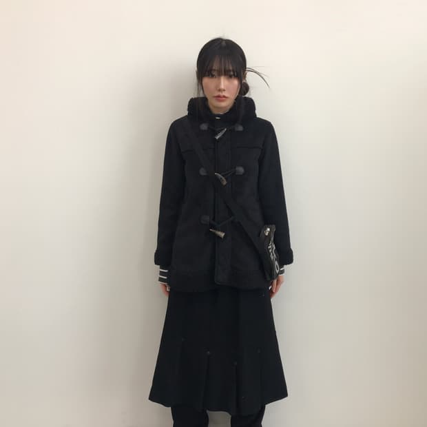 Comme Ça Ism Black Shearling Duffle Coat