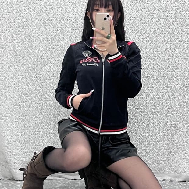EXR 빈티지 스트릿 락펑크 모터레이싱 져지 집업 95 C13552