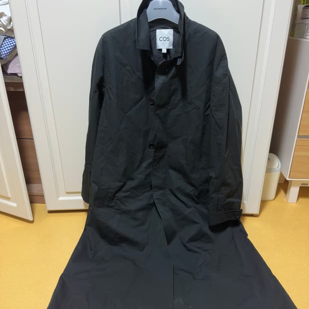 cos 코튼 트렌치 코트 블랙 50사이즈