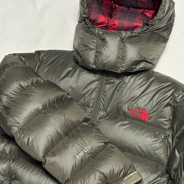 100 노스페이스 메트로 알파 800 카키 구스다운 패딩