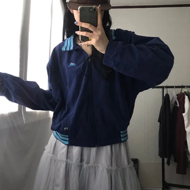 아디다스 90s 네이비 면집업