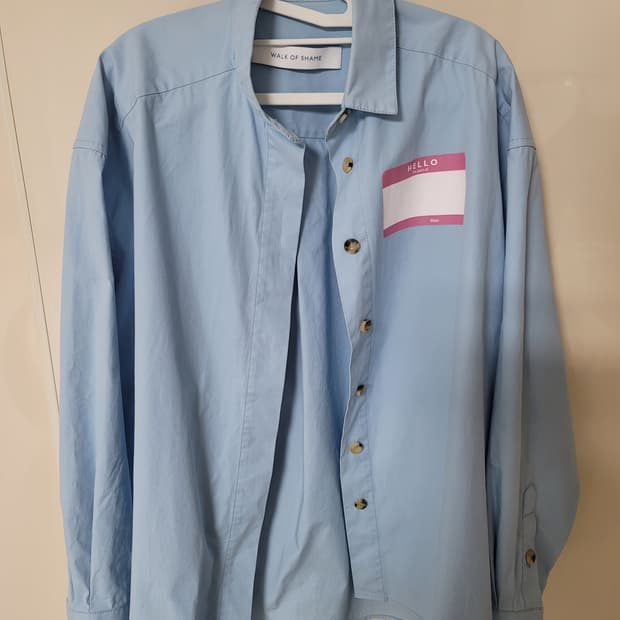 워크오브셰임 반카라 오버핏 코튼 셔츠 40/85표기 100정사이즈 극상