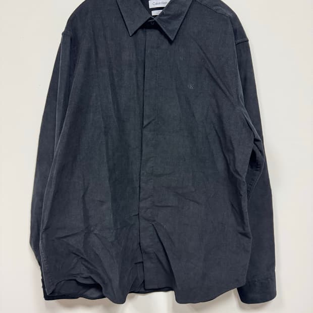 캘빈 클라인 코듀로이 셔츠 블랙 L 사이즈