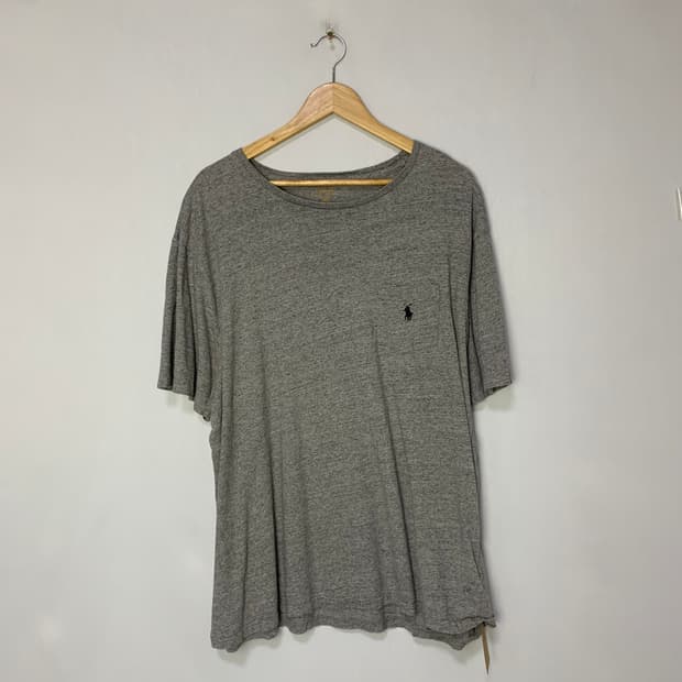 폴로 랄프로렌 포니 로고 포켓 반팔 티셔츠 빈티지 그레이 2XL 루즈핏