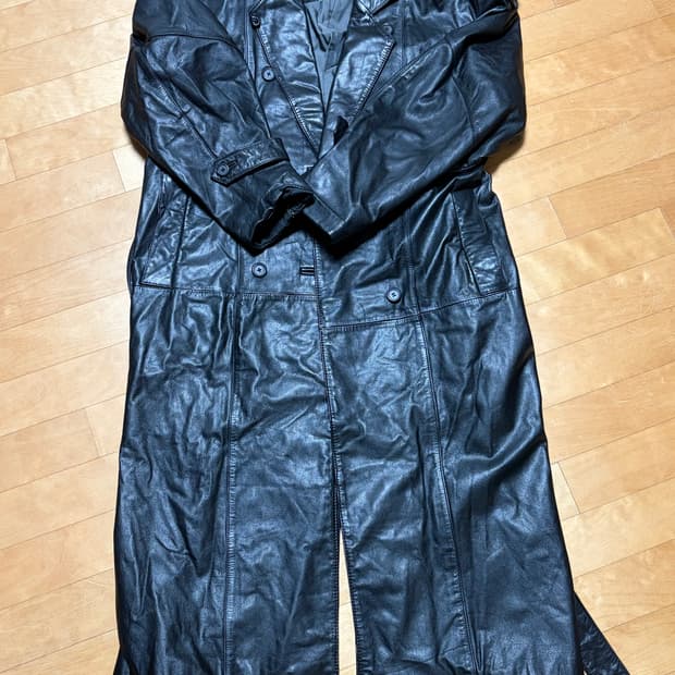 빈티지 리얼레더 롱코트 판매합니다(펠레스튜디오)