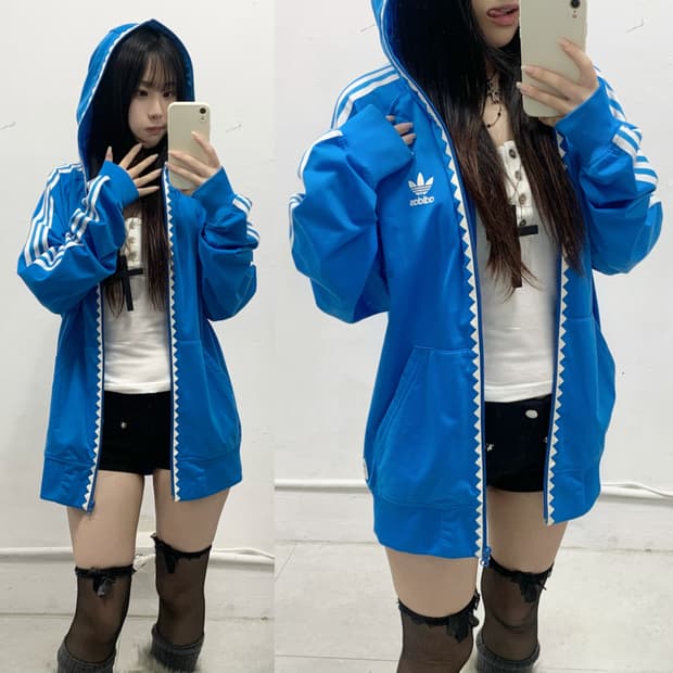 [ADIDAS] 아디다스 블루샤크 🦈 파이핑 풀업 져지