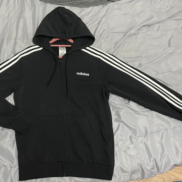 아디다스 블랙 후드집업 M(95)