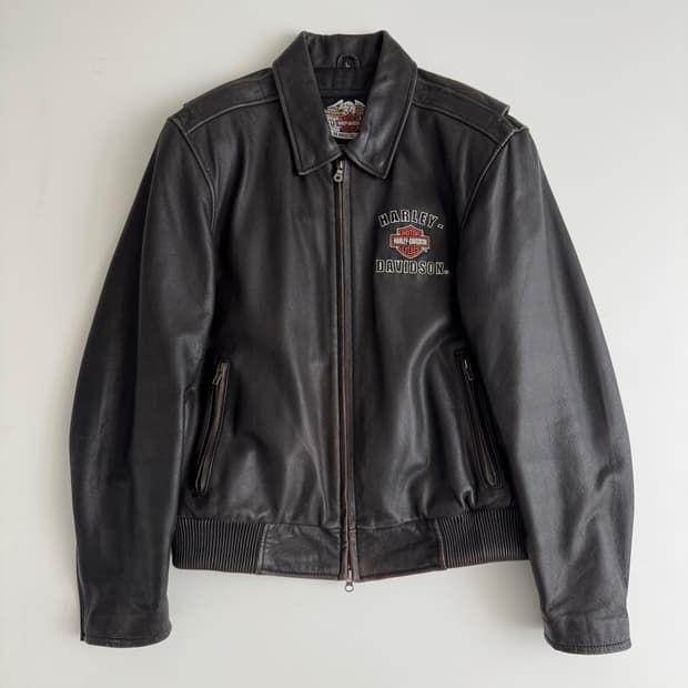 [L] 빈티지 할리데이비슨 이글 패치 가죽 자켓