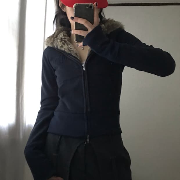 아베크롬비 네이비 투웨이 울프죠 후드집업