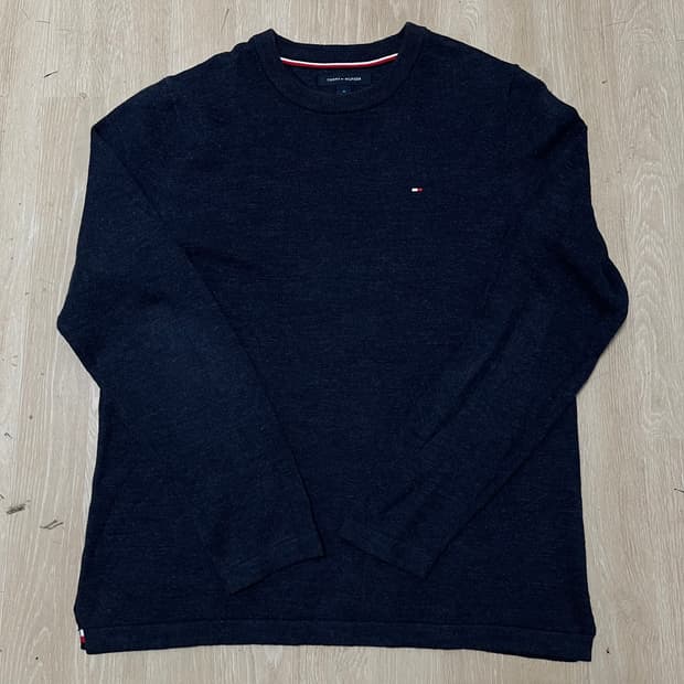 타미힐피거 스몰플래그 라운드넥 니트 스웨터 M/95