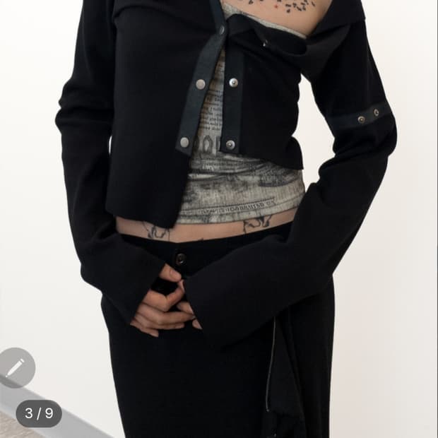 구함)도그마엑스 SQUARE KNIT CARDIGAN BLACK
