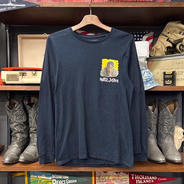 포이틱 저스티스 2Pac 그래픽 롱슬리브 티셔츠 N1263