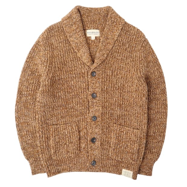 데님앤서플라이 카멜 베이지 숄카라 니트 가디건