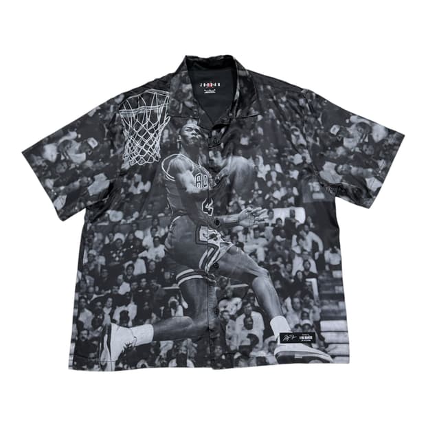 나이키 조던 아 마 마니에르 사틴 버튼 업 반팔 셔츠 남방 XL