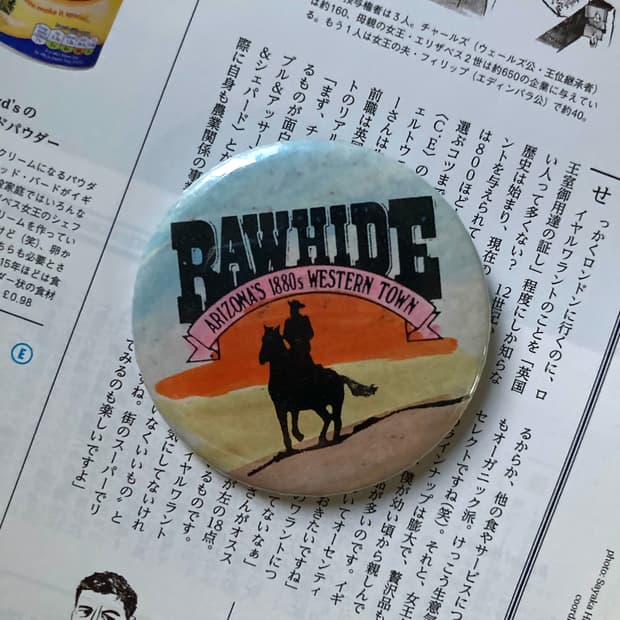 빈티지 웨스턴 RAWHIDE 카우보이 핀 뱃지 버튼 브로치 악세사리