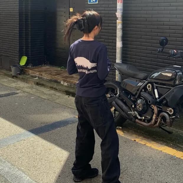 탄산마그네슘 마운틴 롱슬리브 네이비