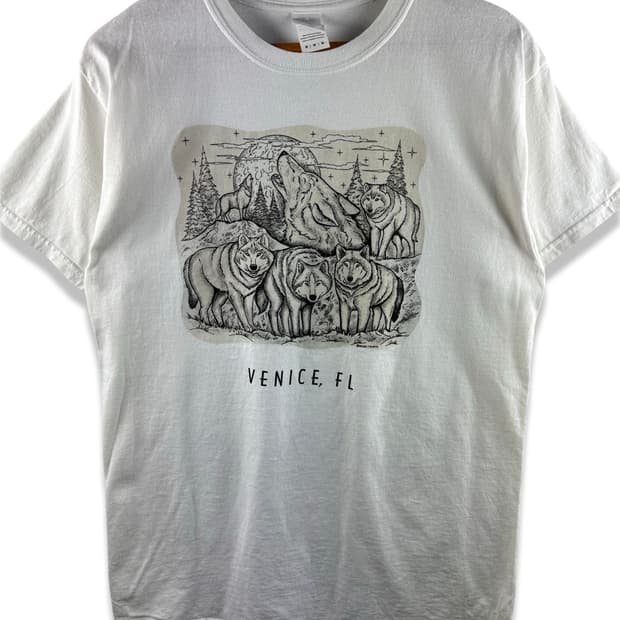 USA 울프 프린팅 티셔츠3209