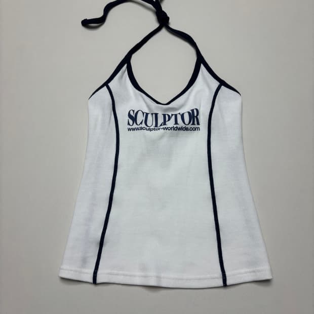 Classic Logo Halter Top White