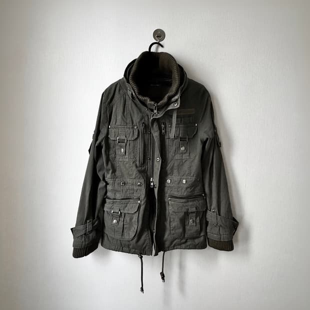 고스트오브할렘 투카라 하이넥 2way 스터드 버클 자켓 y2k 펑크