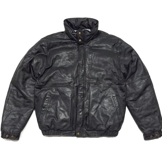 에디바우어 레더 구스다운 자켓 90s 숏패딩 L (105)