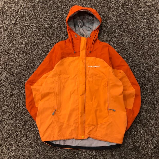 M 몽벨 오렌지 나일론 바람막이 마운틴 자켓