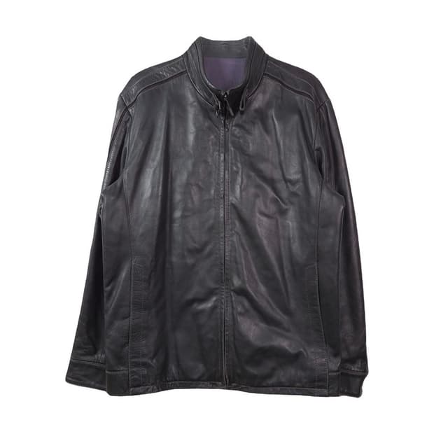 타운젠트 블랙 천연 가죽 블루종 자켓 L
