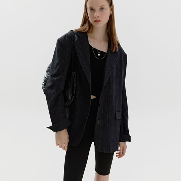 소프트서울 그레인 오버핏 자켓