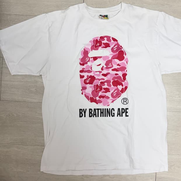 베이프 핑크 카모 반팔 티셔츠