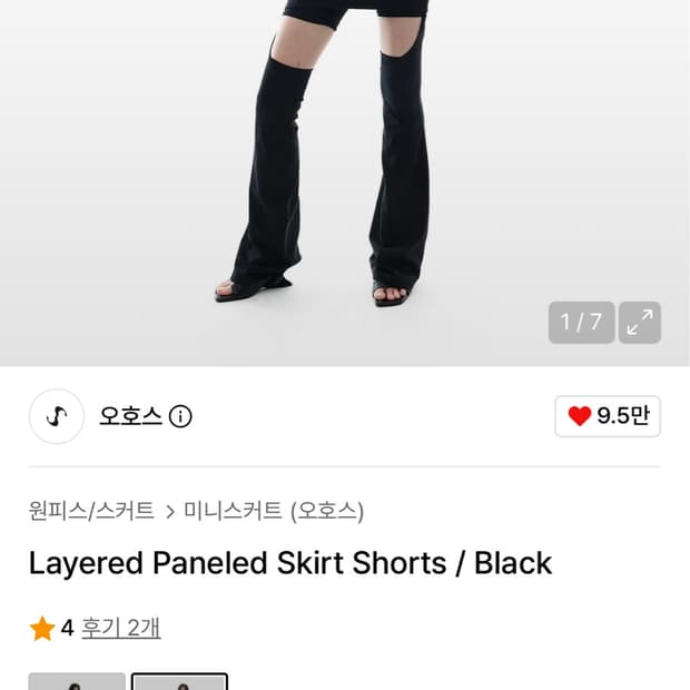 오호스 Layered Paneled Skirt Shorts / Black